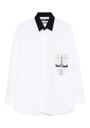Karl Lagerfeld contrast collar graphic shirt - White