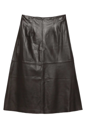 Arma leather A-line skirt - Brown