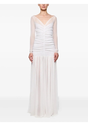 Atu Body Couture long-sleeve gathered maxi dress - White