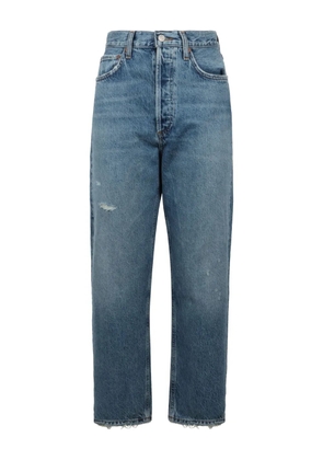 AGOLDE frayed-hem five-pocket jeans - Blue