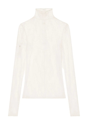 Courrèges lace turtleneck top - White