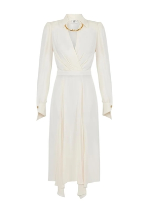 Elisabetta Franchi pleated midi dress - Neutrals