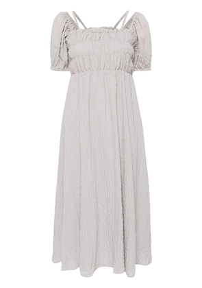 tout a coup puff sleeves mid-lenght dress - Grey