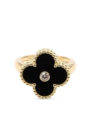 Van Cleef & Arpels Pre-Owned 18K gold Alhambra diamond and onyx ring
