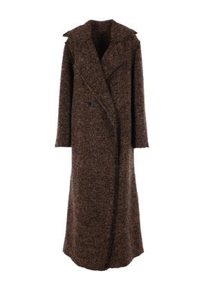 Alberta Ferretti herringbone button coat - Brown