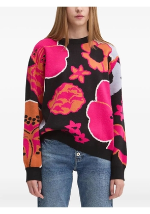 Desigual floral-print crew-neck sweater - Black