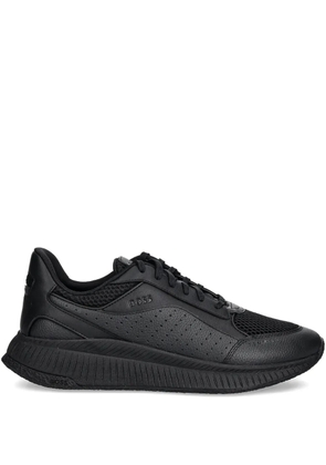 BOSS perforated mesh-detail sneakers - Black