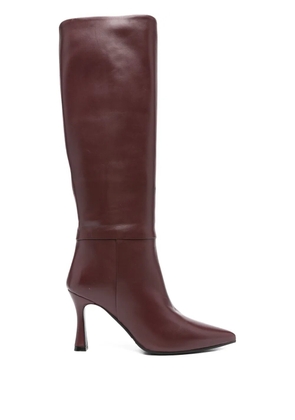 Evaluna 80mm pointed-toe leather boots - Red