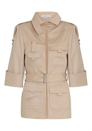 Gloria Coelho patch-pocket belted jacket - Neutrals