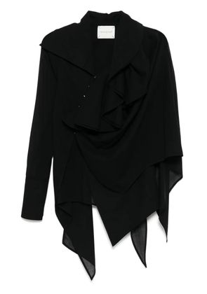 YEHUAFAN asymmetric shirt - Black