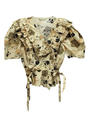 Ulla Johnson floral-print ruffled blouse - Neutrals