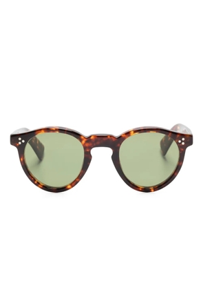 Lesca Urbi tortoiseshell round-frame sunglasses - Brown
