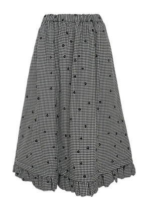 Comme Des Garçons Girl polka-dot ruffled midi skirt - White