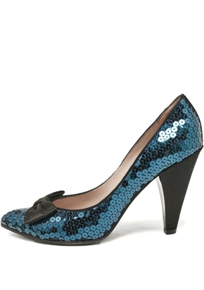 Marc Jacobs Vintage pre-owned 100mm sequinned bow-detail pumps - Blue