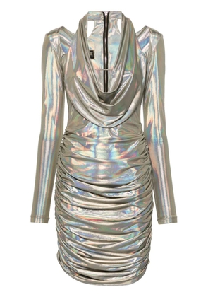 MITILIANE COUTURE holographic-effect midi dress - Grey
