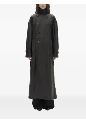 Ann Demeulemeester double-breasted leather coat - Black