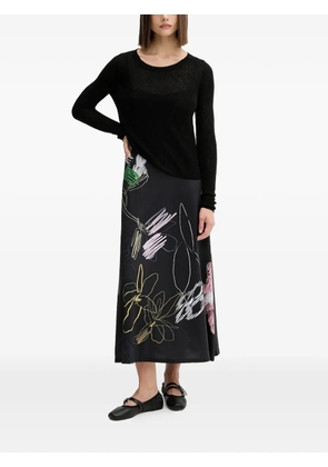 Desigual floral print slip midi dress (set of two) - Black