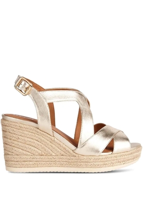 Geox leather wedge espadrilles - Gold