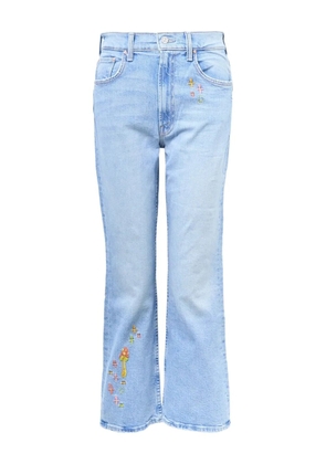 MOTHER floral-embroidered the scooter ankle jeans - Blue