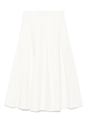 Tela pleated frayed-edge midi skirt - Neutrals