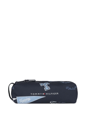 Tommy Hilfiger Junior logo-print top-zip pencil case - Blue