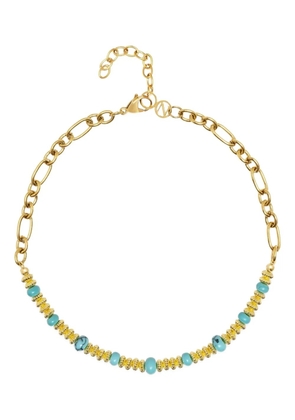Nialaya Jewelry turquoise-beaded chain necklace - Gold