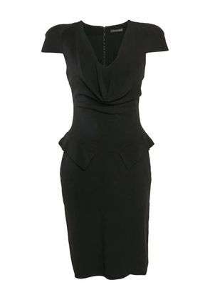 Alexander McQueen Pre-Owned cowl-neck peplum dress - Black