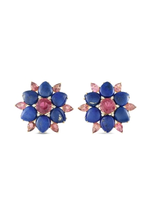 LB Exclusive 18K yellow gold multi-stone flower earrings