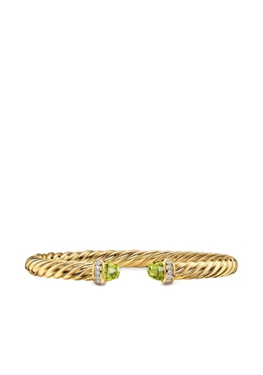David Yurman 18K yellow gold Cablespira® Flex peridot and diamond bracelet