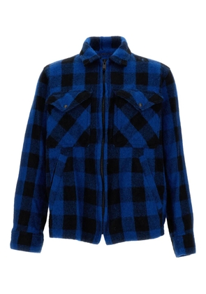 Junya Watanabe MAN tartan check zip-front shirt jacket - Blue