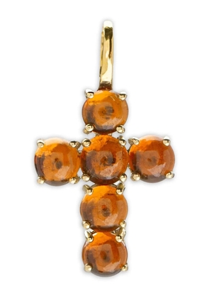 We by WHITEbIRD 18K yellow gold Ismène Cross carnelian pendant - Orange