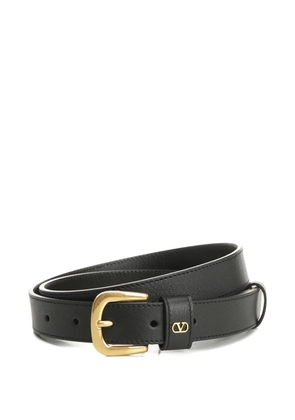Valentino Garavani gold-buckle leather belt - Black