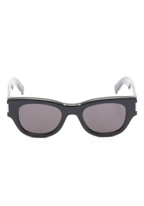 Saint Laurent Pre-Owned 2020s logo geometric-frame sunglasses - Black