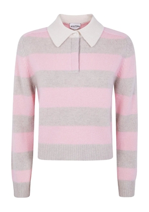 kujten striped polo-neck sweater - Pink