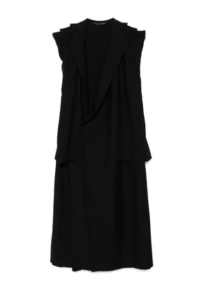 Yohji Yamamoto twisted gabardine coat - Black