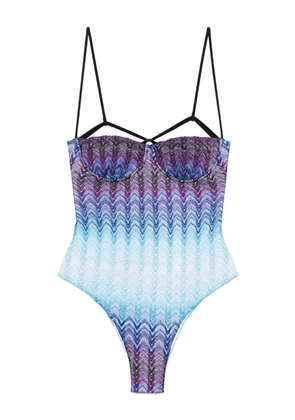 Missoni zigzag-print swimsuit - Blue