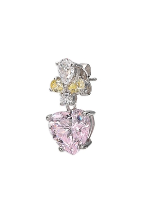 Anabela Chan 14K white gold and rhodium vermeil Candy Cupid diamond earrings - Pink
