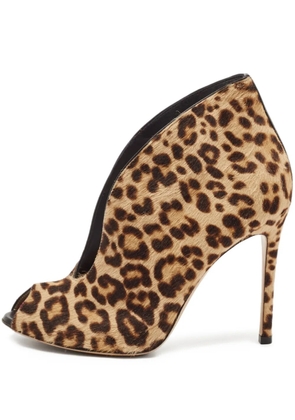 Gianvito Rossi pre-owned 100mm leopard-print ankle boots - Brown