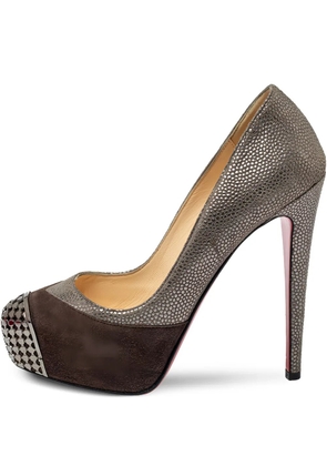 Christian Louboutin Pre-Owned 13mm panelled platform pumps - Brown