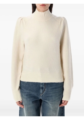 MARANT ÉTOILE turtleneck puff-shoulder jumper - Neutrals