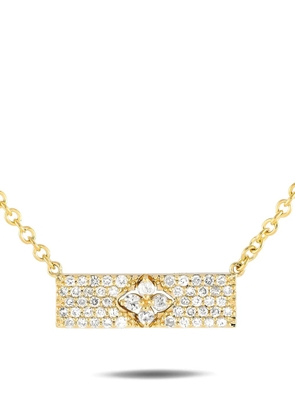 LB Exclusive 14kt yellow gold rectangle diamond necklace