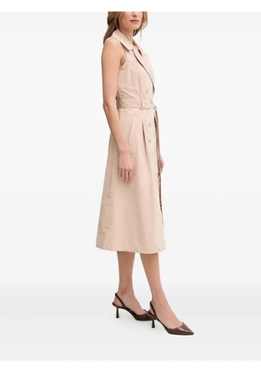 DKNY double-breasted sleeveless belted dress - Neutrals