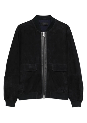 Arma suede zip-front bomber jacket - Black