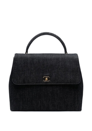 CHANEL Pre-Owned 1997-1999 CC Denim Kelly Top Handle Bag handbag - Black