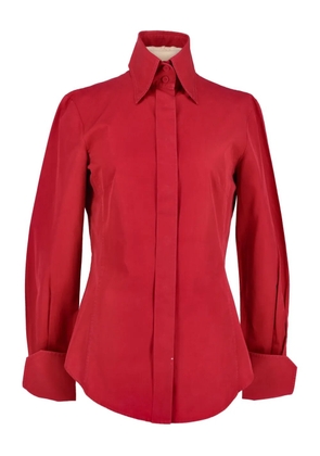 Gianfranco Ferré Pre-Owned folded-cuffs cotton shirt - ROSSO