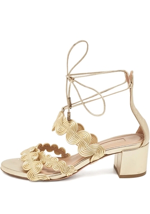 Aquazzura Pre-owned 50mm leather sandals - Gold