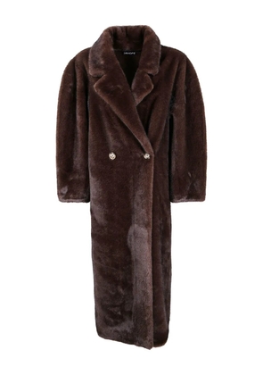 DRHOPE double-breasted faux-fur coat - Brown