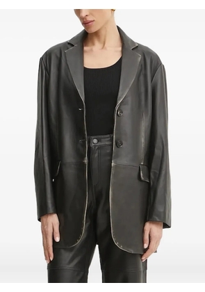 Liviana Conti leather single-breasted blazer - Black