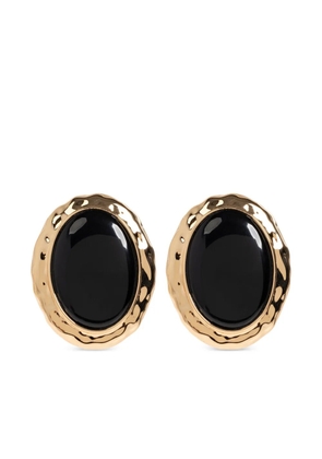 Self-Portrait stone-inlay earrings - Gold