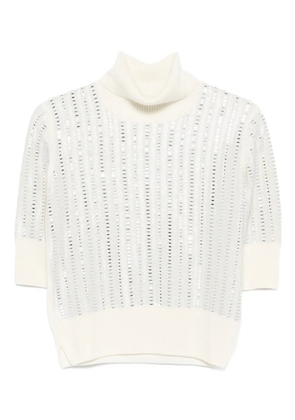 Ermanno Scervino embellished roll-neck T-shirt - Neutrals